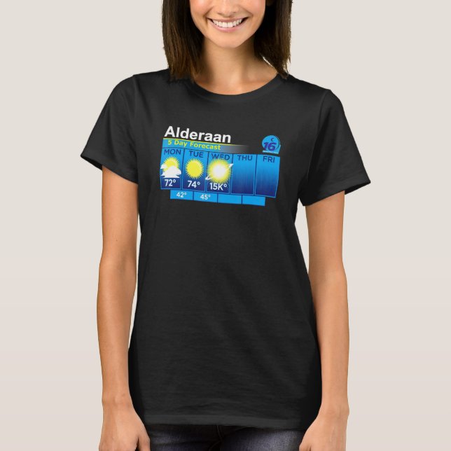 T-shirt Alderaan Prévision de 5 jours Météo drôle Prévisio (Devant)