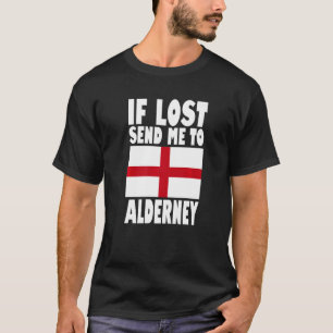T-shirt Alderney Drapeau Design Si perdu envoyez-moi à Ald