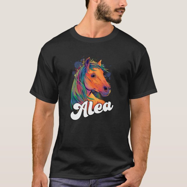 T-shirt ALEA Adorable nom de fille avec beau cheval (Devant)