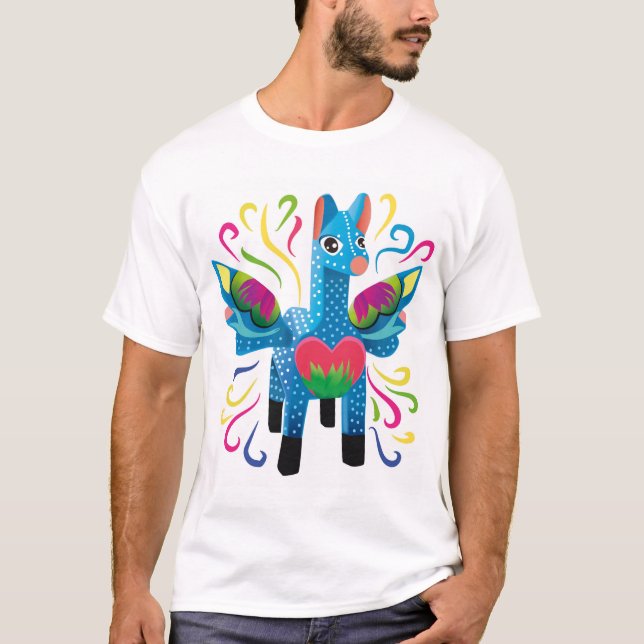T-shirt Alebrije mexicain bleu (Devant)