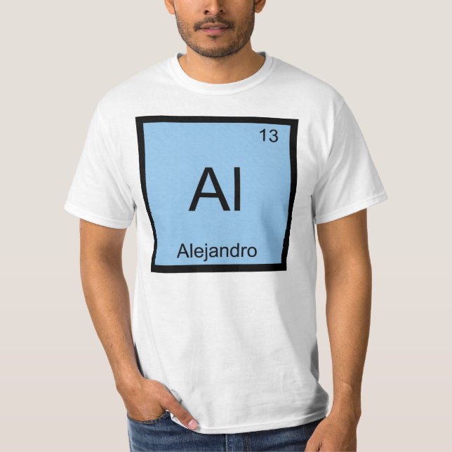 T-shirt Alejandro Nom Chimie Élément Tableau Périodique (Devant)
