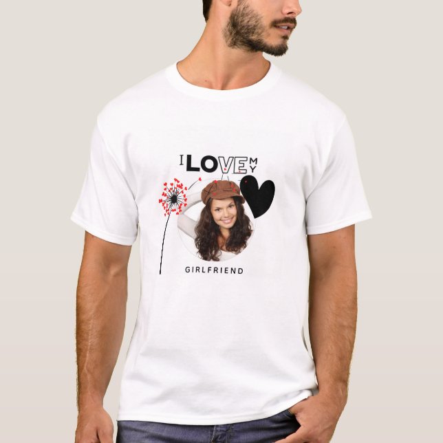 T-shirt Alerte de la copine HOTTEST ! Photo I Love My GF A (Devant)