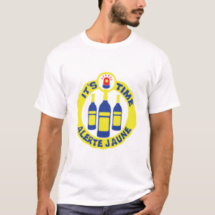 T-shirt alerte jaune bouteille alcool apero gyrophare 2 lo