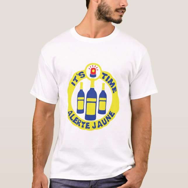 T-shirt alerte jaune bouteille alcool apero gyrophare 2 lo (Devant)