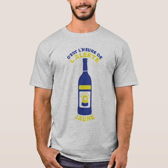 T-shirt alerte jaune bouteille alcool apero gyrophare 51 p (Devant)