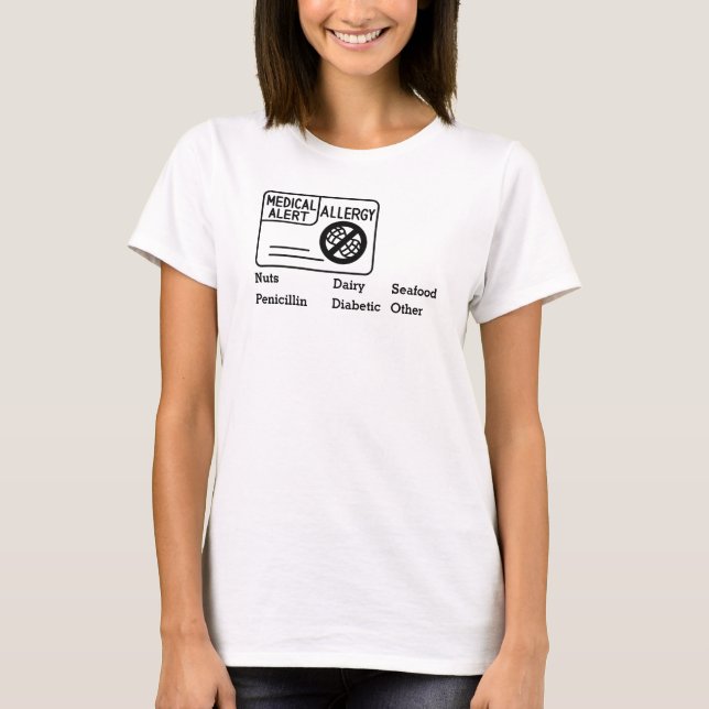T-shirt Alerte Médicale Allergy Urgence Personnaliser (Devant)