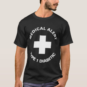 T-shirt Alerte Médicale personnalisée rouge diabétique