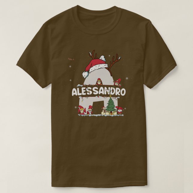 T-shirt Alessandro Christmasw Alessandro Nom pour drôle Xm (Design devant)