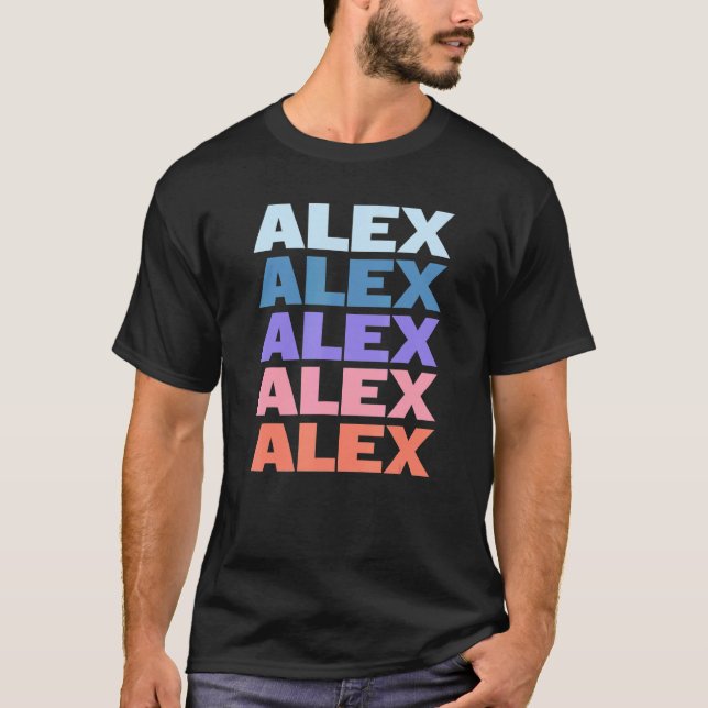 T-shirt Alex de texte répété moderne (Devant)