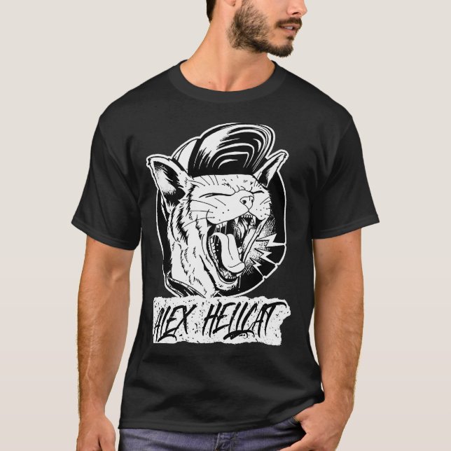T-shirt Alex Hellcat hurle Kat Punk (Devant)