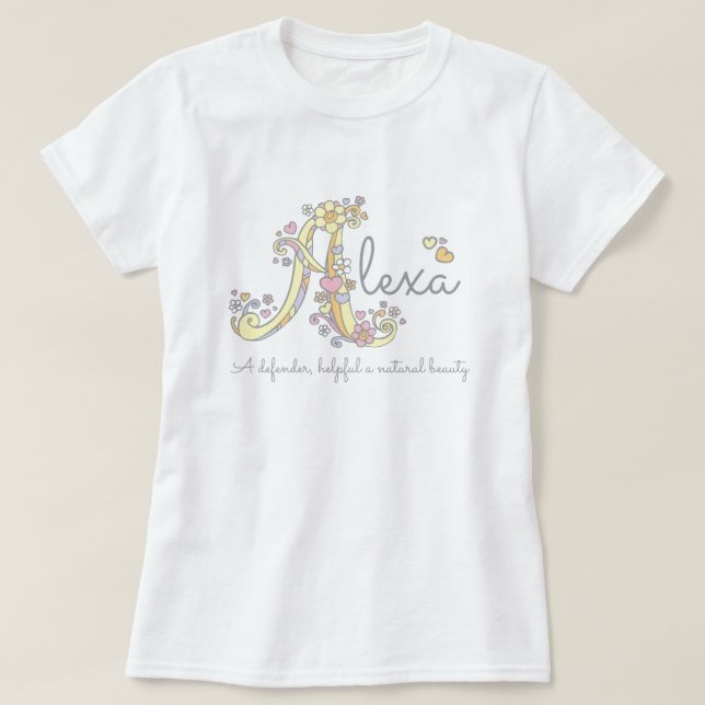 T-shirt Alexa filles nom signifiant monogramme dames t (Design devant)