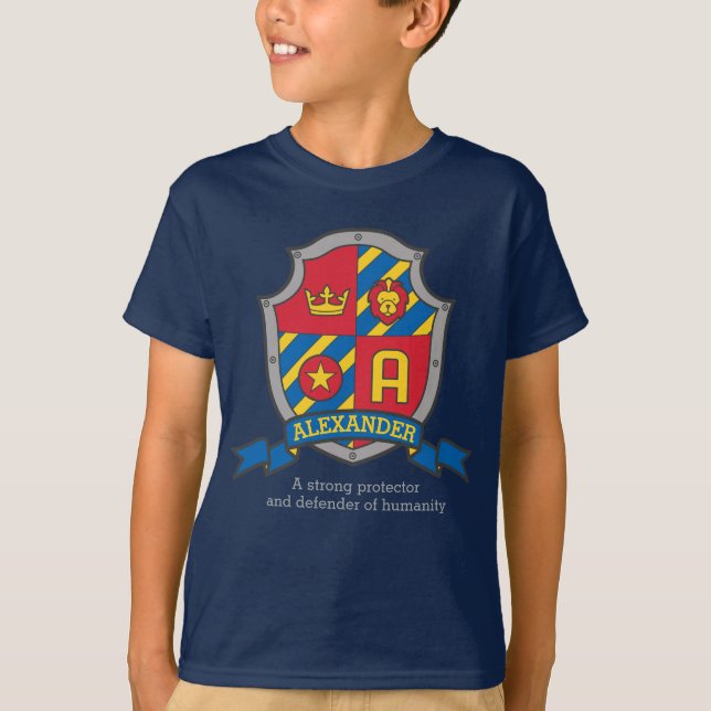 T-shirt Alexander garçons nom & signification chevaliers b (Devant)