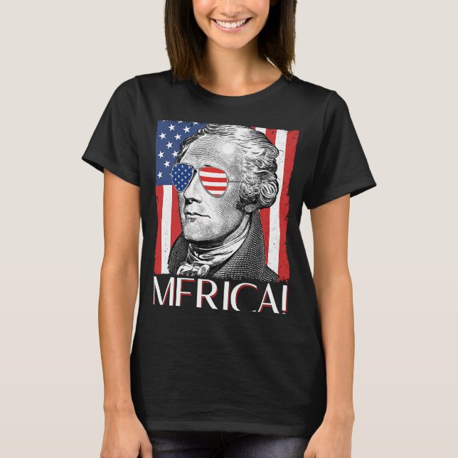 T-shirt Alexander Hamilton 'Merica Patriot Américain Drape (Devant)