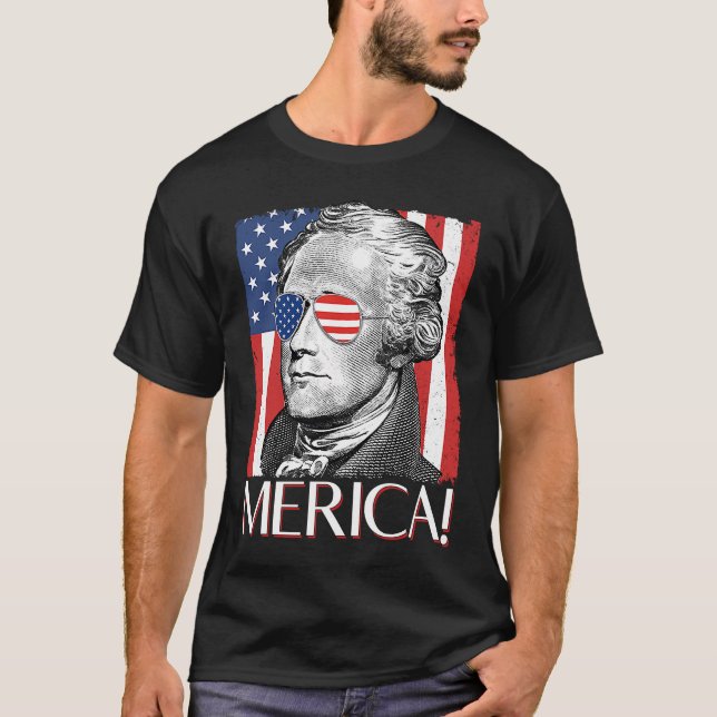 T-shirt Alexander Hamilton 'Merica Patriot Américain Drape (Devant)