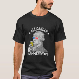 T-shirt Alexander Hammerdton Drôle 4 juillet Boire Ha