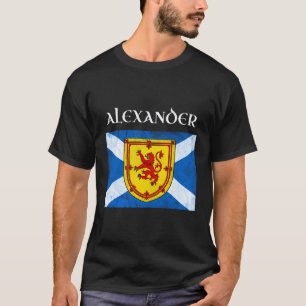 T-shirt Alexander Scottish Clan Name Cadeau Scotland Flag 
