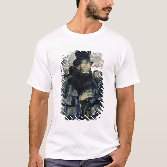 T-shirt Alexandre Pushkin sur le remblai de Neva (Devant)