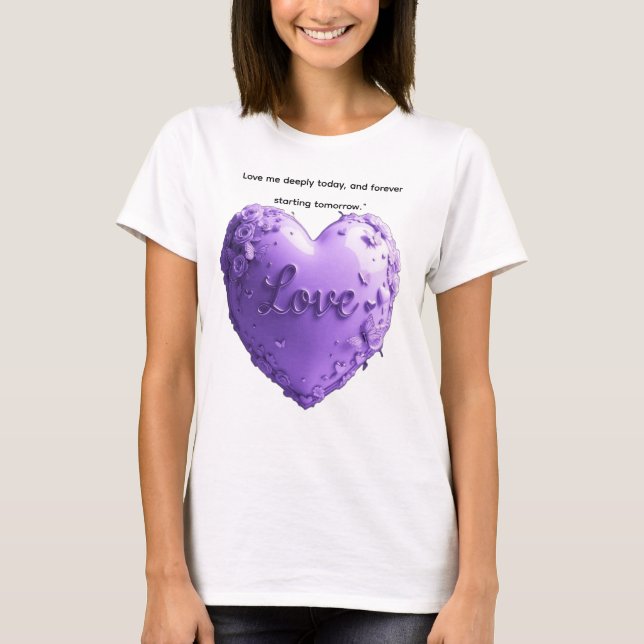 T-shirt AlexDizaine "Eternal Love" 3D Lavender Heart T-Shi (Devant)
