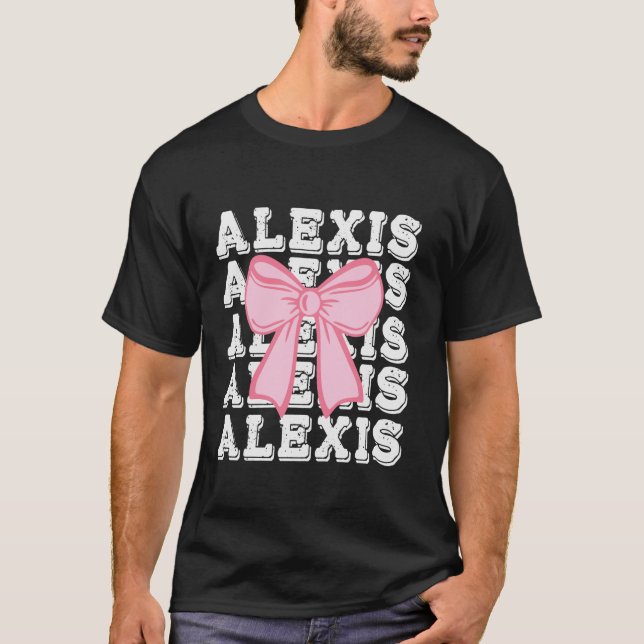 T-shirt ALEXIS Nom Coquette Big Pink Bow Simple mignonne f (Devant)