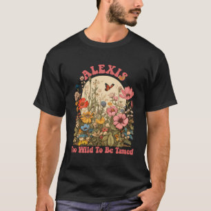 T-shirt Alexis Nom Cute Retro Girls Fleur sauvage Alexis N