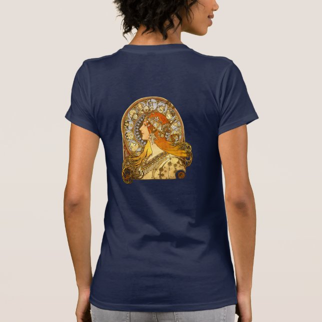 T-shirt Alfonse Mucha Zodiac Art nouveau femme (Dos)