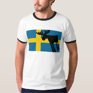 T-shirt Älg / Moose med Svenska flaggan