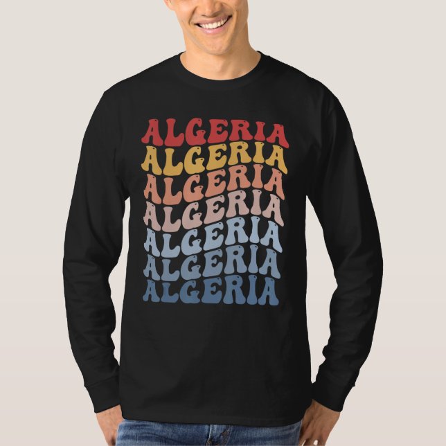 T-shirt Algeria Groovy Retro Algerian (Devant)