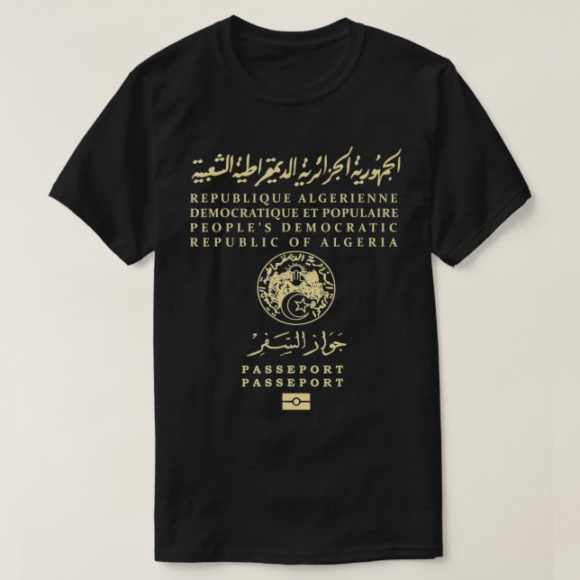 T-shirt Algerian Passport  (Design devant)