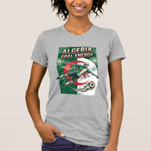T-shirt Algérie But Énergie Squelette Attaquant Nations Gr