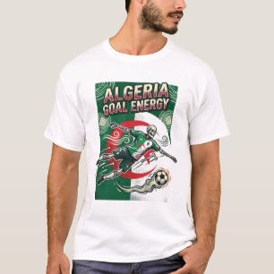 T-shirt Algérie But Énergie Squelette Attaquant Nations Gr