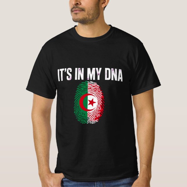 T-Shirt Algérie C'est Dans Mon ADN - Empreinte Dig (Devant)