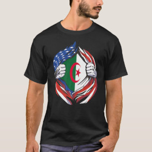T-shirt Algérie Drapeau Américain Fier de Mon Héritag Algé