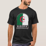 T-shirt Algérie - Emblème du drapeau Vintage<br><div class="desc">L'emblème en détresse de l'Algérie avec le drapeau et les armoiries.</div>