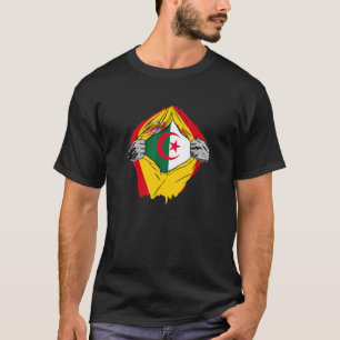 T-shirt Algérie Et Espagne Super Drapeau Descendants D'Alg