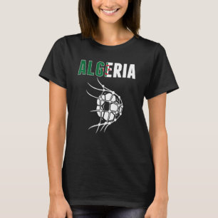 T-shirt Algérie Soccer Ball In Net Soutenez Le Football Al
