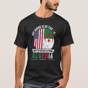 T-shirt Algérien-Américain Le Coeur Du Patriote D'Algérie 