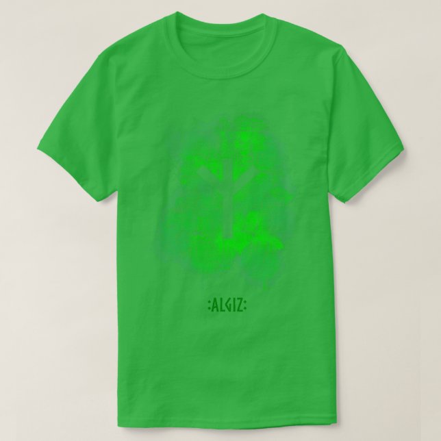 T-shirt Algiz Rune Green (Design devant)