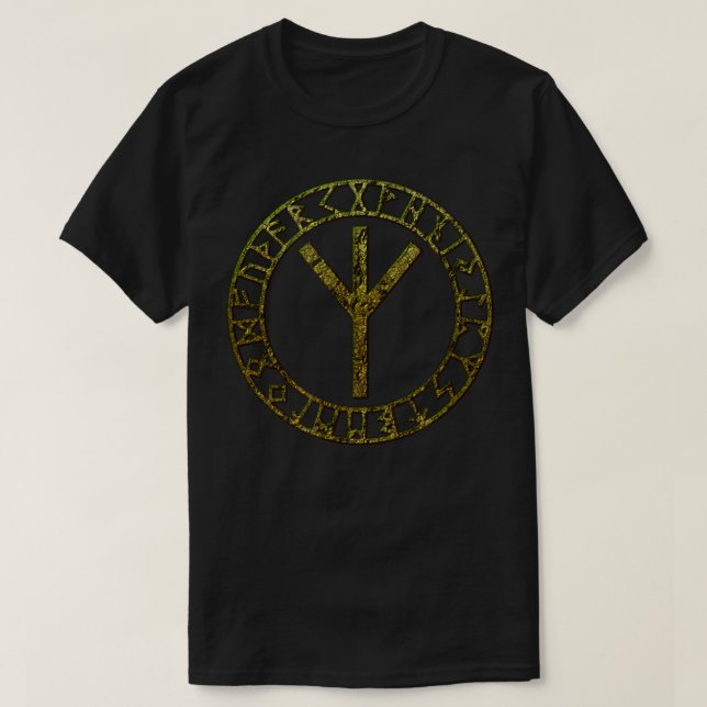 T-shirt Algiz Vikings Runes Norse Elhaz Odin Thor Vegvisir (Design devant)