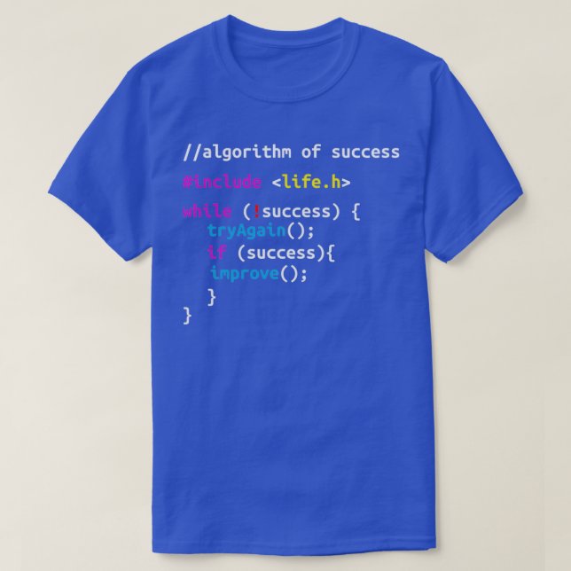 T-shirt Algorithme De Réussite Programmeur Coder Coder Jok (Design devant)