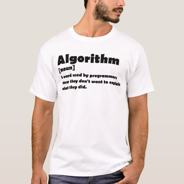 T-shirt Algorithme Drôle Dictionnaire Programmeur Définiti (Devant)