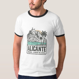 T-shirt Alicante Sketch Santa Bárbara Castle Costa Blanca 