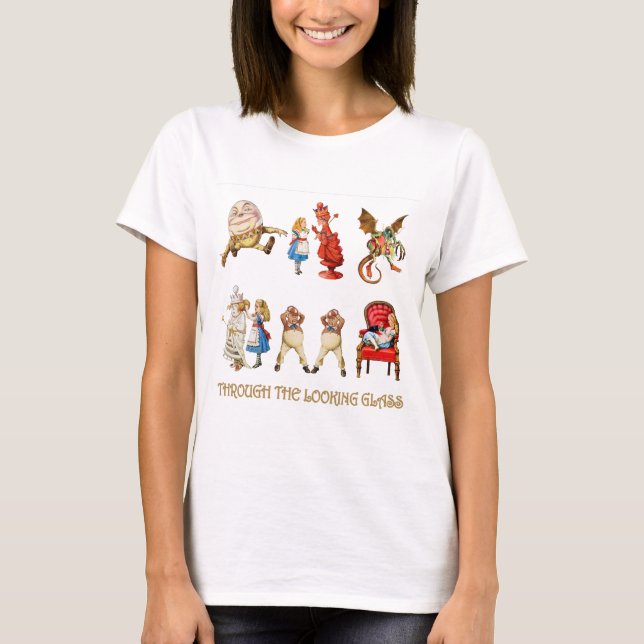 T-SHIRT ALICE À TRAVERS LE VERRE REGARDANT (Devant)