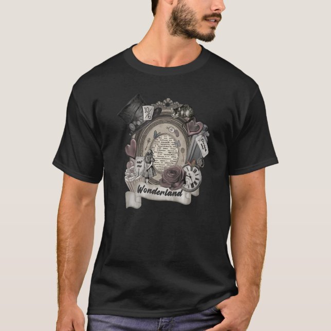 T-shirt Alice Cheshire Cat Wonderland Éléments (Devant)