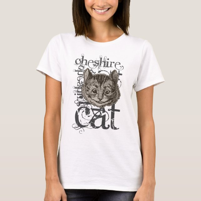 T-shirt Alice dans la grunge de chat de Cheshire du pays (Devant)