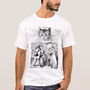 T-shirt Alice dans la reine de chat de Cheshire du pays