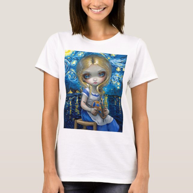 T-shirt "Alice dans un nocturne de Van Gogh" (Devant)