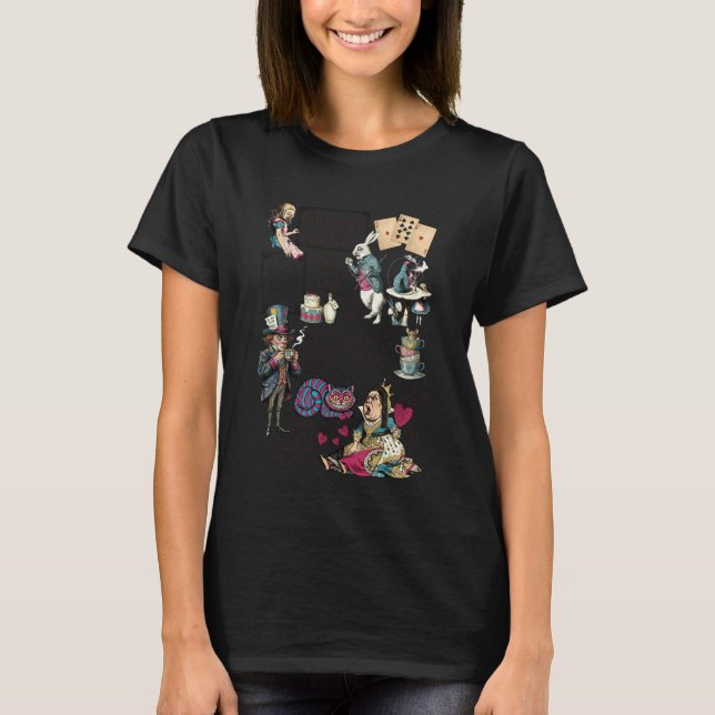 T-shirt Alice in Wonderland Characters Lewis Carroll Illus (Devant)