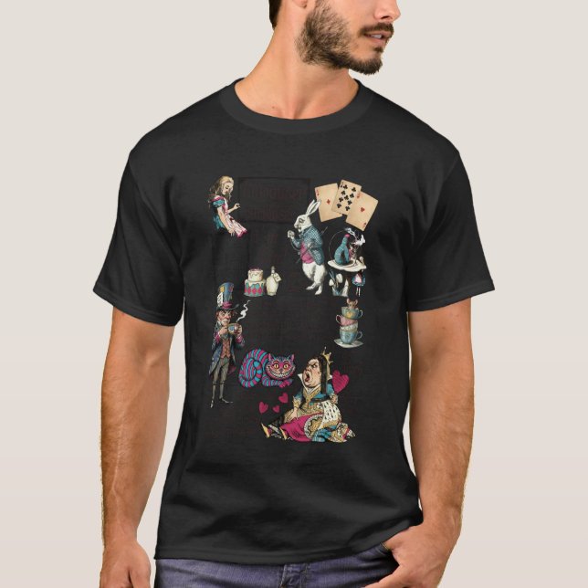 T-shirt Alice in Wonderland Characters Lewis Carroll Illus (Devant)