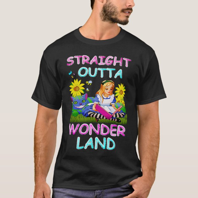 T-shirt Alice in Wonderland Men Women's Kids Straight Outt (Devant)