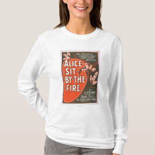 T-shirt Alice s'asseyent par l'affiche de jeu de grande